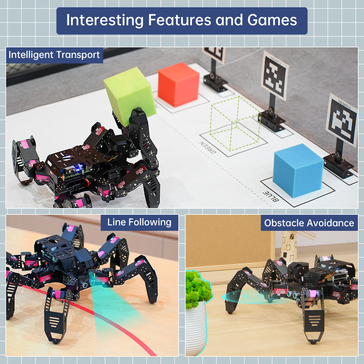 Hiwonder SpiderPi: AI Intelligent Visual Hexapod Robot Powered by Raspberry Pi  4B 4GB